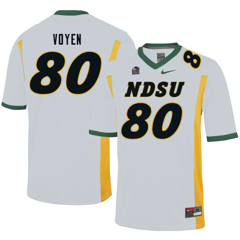 Men #80 Andy Voyen North Dakota State Bison College Football Jerseys Sale-White - Click Image to Close